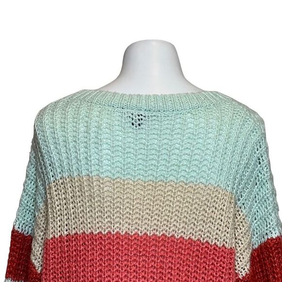 Torrid multi striped V-neck pullover oversized sweater size 1X - Picture 10 of 16